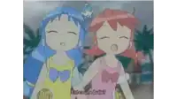 two anime girls are standing next to each other and one of them says est-ce une bulle
