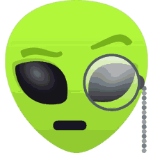 monocle alien joypixels single eyeglass inspecting