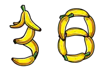 a bunch of bananas are arranged to form the number 38