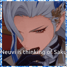 a picture of a girl with the words " neuvi is thinking of saki "