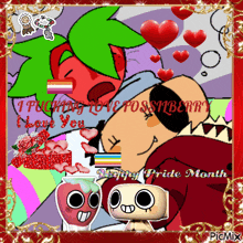 a collage of cartoon characters with the words i fucking love fossilberry i love you on the bottom