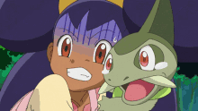 Pokémon Scared Iris And Axew GIF