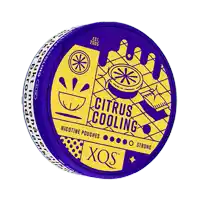 a can of citrus cooling nicotine pouches from xos