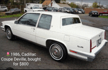 a picture of a 1986 cadillac coupe deville for $ 800