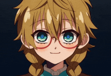 a drawing of a girl with braids and glasses