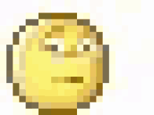 a pixel art drawing of a clock with a face that looks like a smiley face .