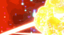 a computer generated image of a glowing object with a red background