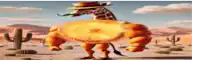 a giraffe with a hat and mustache is standing in the desert