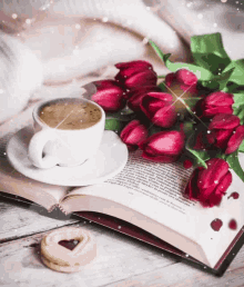 Roses And Coffee Good Morning GIF - Roses And Coffee Good Morning GIFs
