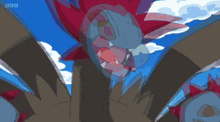 a cartoon drawing of a monster with the letters ndb on the bottom