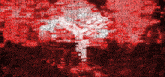 a red and white background with a medical symbol in the center