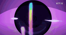 a purple background with a netflix logo in the corner .