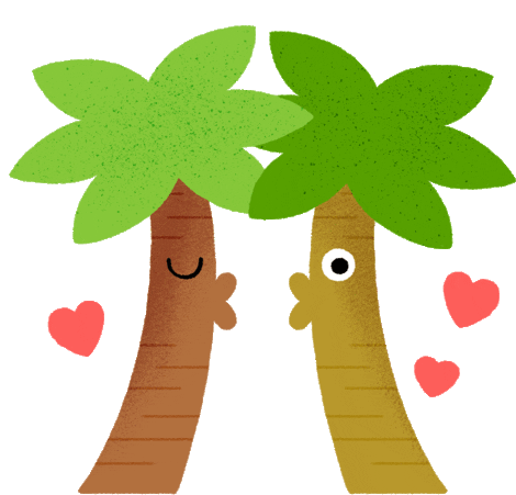 Kiss Palm Trees Sticker - Kiss Palm Trees Love Stickers