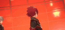 a close up of a cartoon character with red hair and a crown on his head