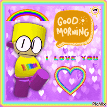 a cartoon character says " good morning i love you "