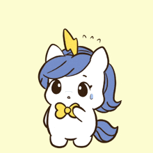 a drawing of a unicorn with the word sorry written above it