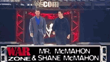 Vince Mc Mahon Shane Mc Mahon GIF - Vince Mc Mahon Shane Mc Mahon Entrance GIFs