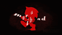 a silhouette of a bat with the words " moribund " written in white on a red background