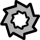 it looks like a star with a hole in it .