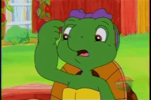 franklin the turtle confused thinking huh what