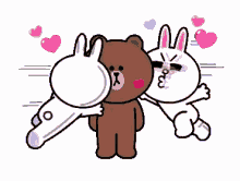 cony brown cute kiss line stickers