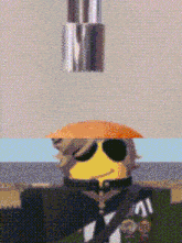 a pixelated image of a man wearing sunglasses and a hat with the number 11 on it
