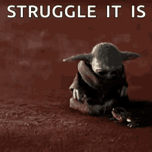 Struggling Struggle GIF - Struggling Struggle Baby Yoda GIFs