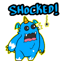 Blue Monster Sticker - Blue Monster Shocked Stickers