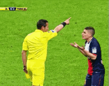 marco verratti referee football argue yellow card