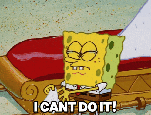 a cartoon of spongebob saying 