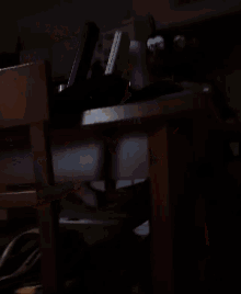 a remote control sits on top of a table