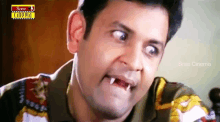 a man making a funny face with a sree cinema logo on the bottom