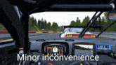 the word minor is on the screen of a car