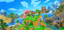 a screenshot of a video game called minecraft shows a man standing on top of a hill