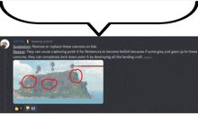 a screenshot of a video game with a suggestion to remove or replace the cannons on isle