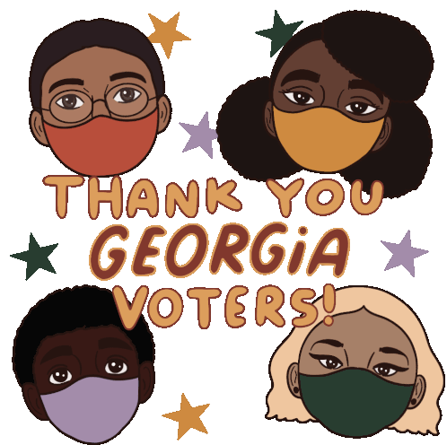 Thank You Georgia Voters Vote In Georgia Sticker - Thank You Georgia Voters Thank You Georgia Georgia Voter Stickers