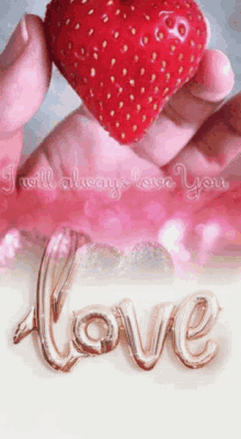 love heart always love you strawberry