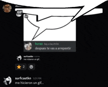 a screenshot of a discord conversation with kuraa