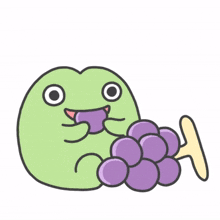 animal frog cute eat grape