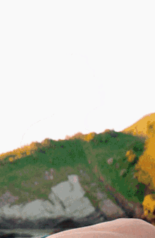 a person laying on the ground with a blurred background