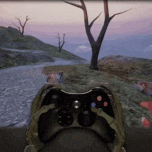 a video game controller is being used to play a game