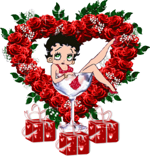 Betty Boop Roses Sticker - Betty Boop Roses Red Rose Stickers