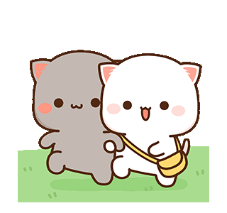 Peach Cat Cats Sticker - Peach Cat Cats Couple Stickers