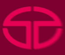 a red circle with the letter t in the middle