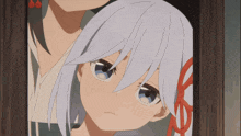 two anime girls are standing next to each other and one has green eyes