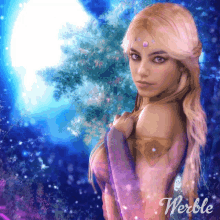 a digital painting of a woman with the name werble on the bottom
