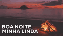 Boa Noite, Linda / Boa Noite / Fim De Noite / Praia / Fogueira GIF