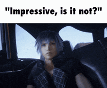 a picture of a video game character with the words " impressive is it not "