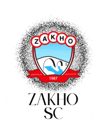 a black and white logo for zakho sc with the year 1987 on it