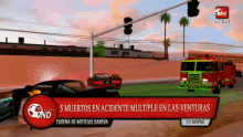 cadena de noticias danova shows a fire truck driving down a street